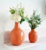 Numero Orange Iron (Pack of 2) Vases