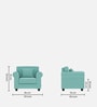 Numonk Velvet 1 Seater Sofa in Barmuda Aqua Colour