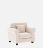 Numonk Velvet 1 Seater Sofa in Warm White Colour