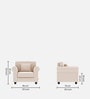 Numonk Velvet 1 Seater Sofa in Warm White Colour