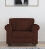 Numonk Velvet 1 Seater Sofa in Chocolate Brown Colour