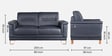 Nyke Leather 3 Seater Sofa in Blue Colour