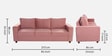 Nyson Velvet 3 Seater Sofa In Blush Pink Color