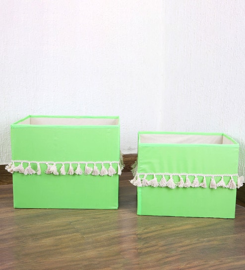 Buy Nylon Lime Green 50 Ltr Wardrobe Boxes By My Gift Booth Online