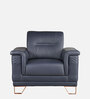 Nyke Leather 1 Seater Sofa in Blue Colour