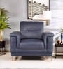 Nyke Leather 1 Seater Sofa in Blue Colour