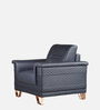 Nyke Leather 1 Seater Sofa in Blue Colour