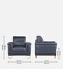 Nyke Leather 1 Seater Sofa in Blue Colour