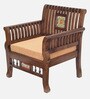 Nyle Solid Wood 1 Seater Sofa in Walnut Colour