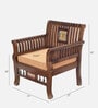 Nyle Solid Wood 1 Seater Sofa in Walnut Colour