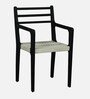 Nymburk Mango Wood Arm Chair In Sandblasted Black Finish