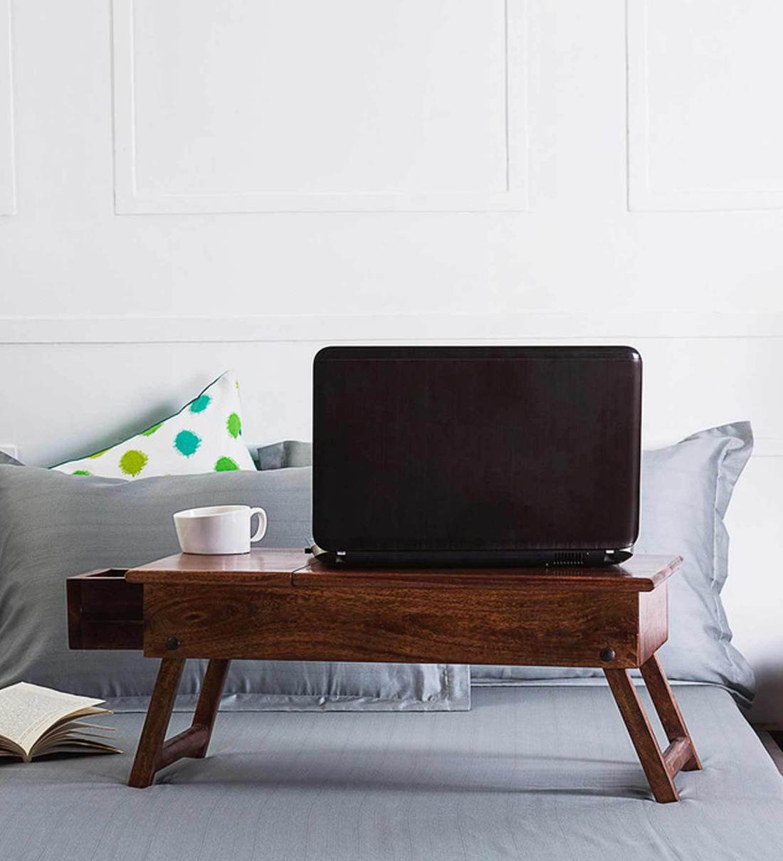 Buy Oakville Low Height Study Table in Provincial Teak Finish By Woodsworth Online Portable