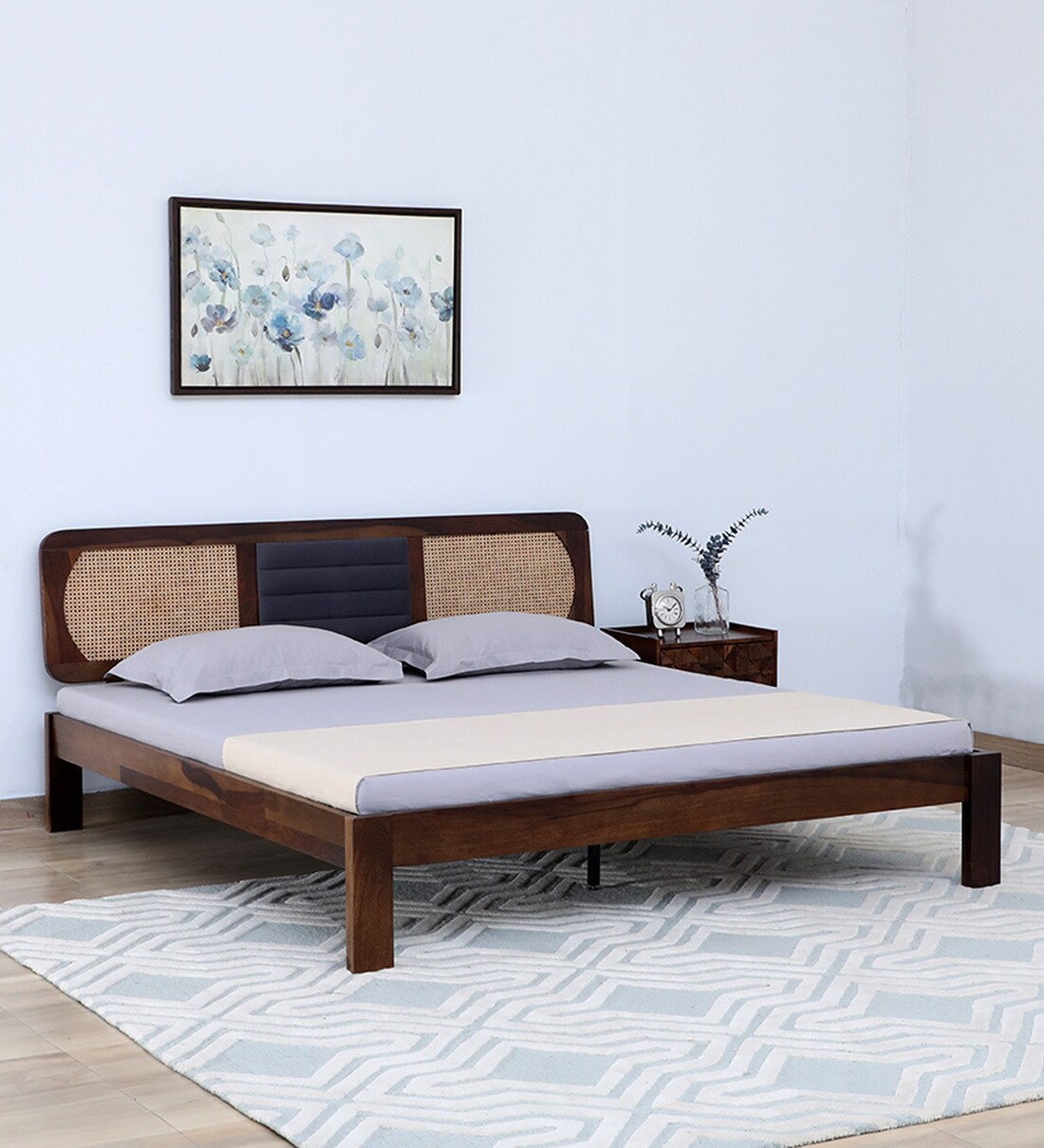Buy Oasis Sheesham Wood King Size Bed In Scratch Resistant Teak Finish