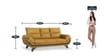 Oakland 3 Seater Sofa in Yellow Colour