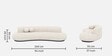 Oakridge Boucle Fabric 3 Seater Sofa in Off-White Color