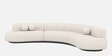Oakridge Boucle Fabric C Shape Corner Sofa in Off-White Color
