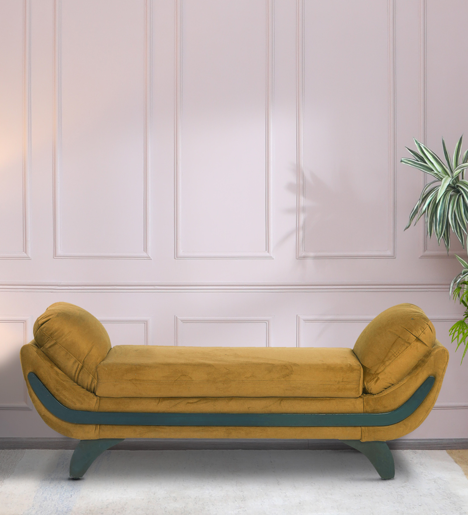 Oakland Fabric Recamier in Mustard Colour