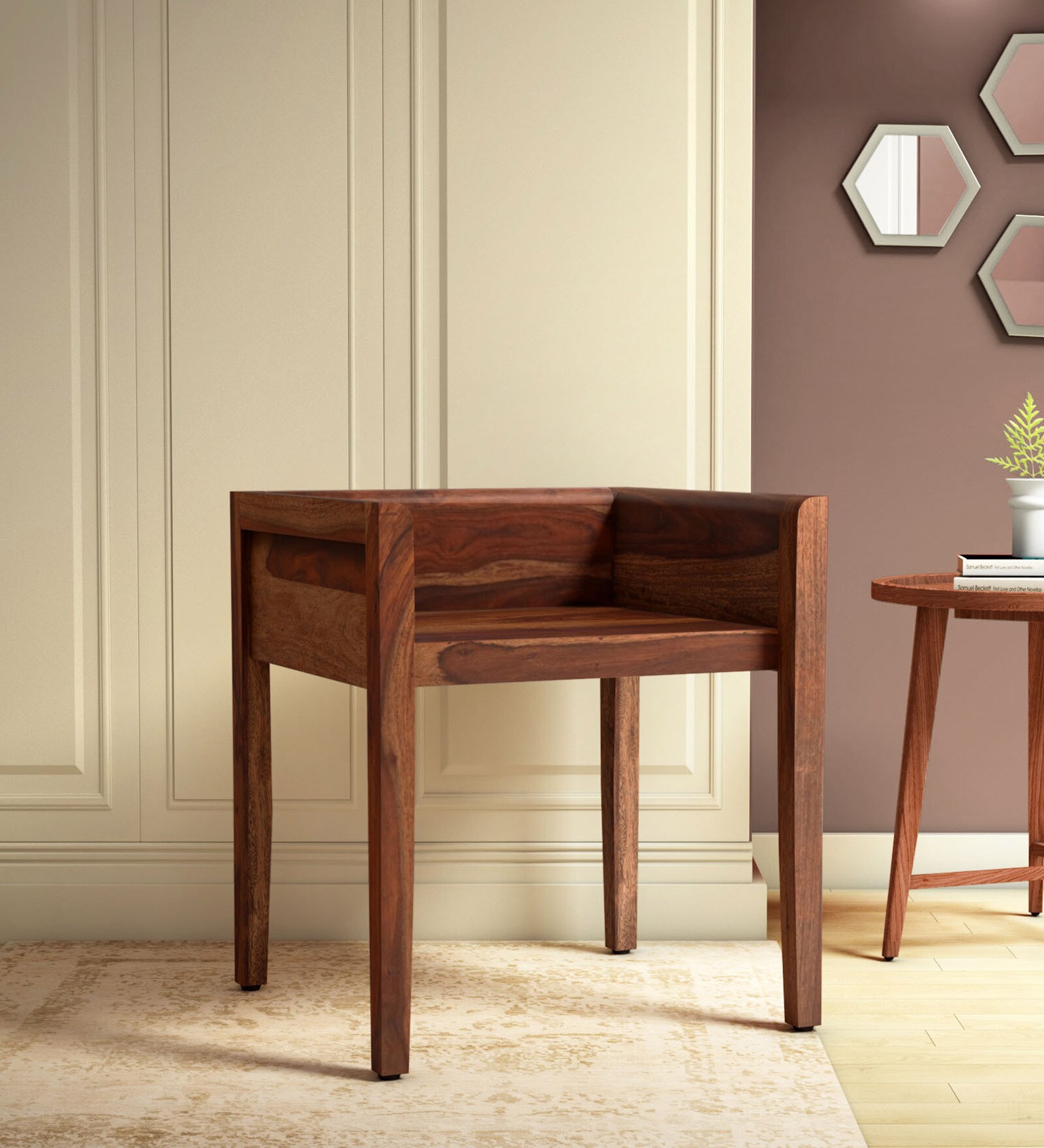 Oakland Sheesham Wood Dining Chair In Provincial Teak Finish