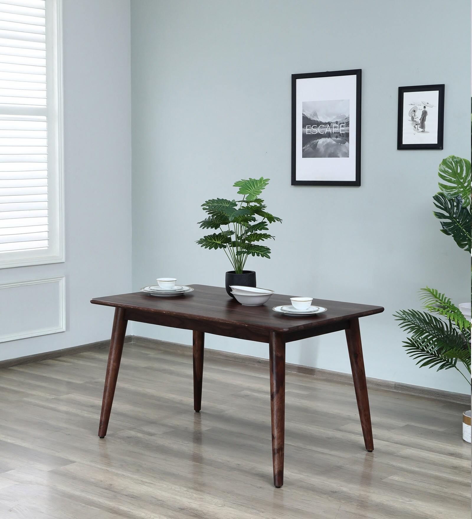 Buy Oakland Sheesham Wood 4 Seater Dining Table In American Walnut