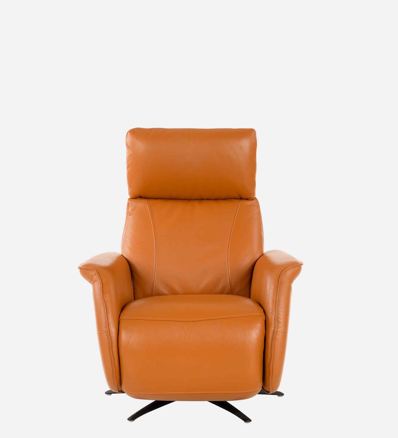 Oasis Leather Motorised 1 Seater Recliner With Usb & Type C Charging Port In Brown Finish