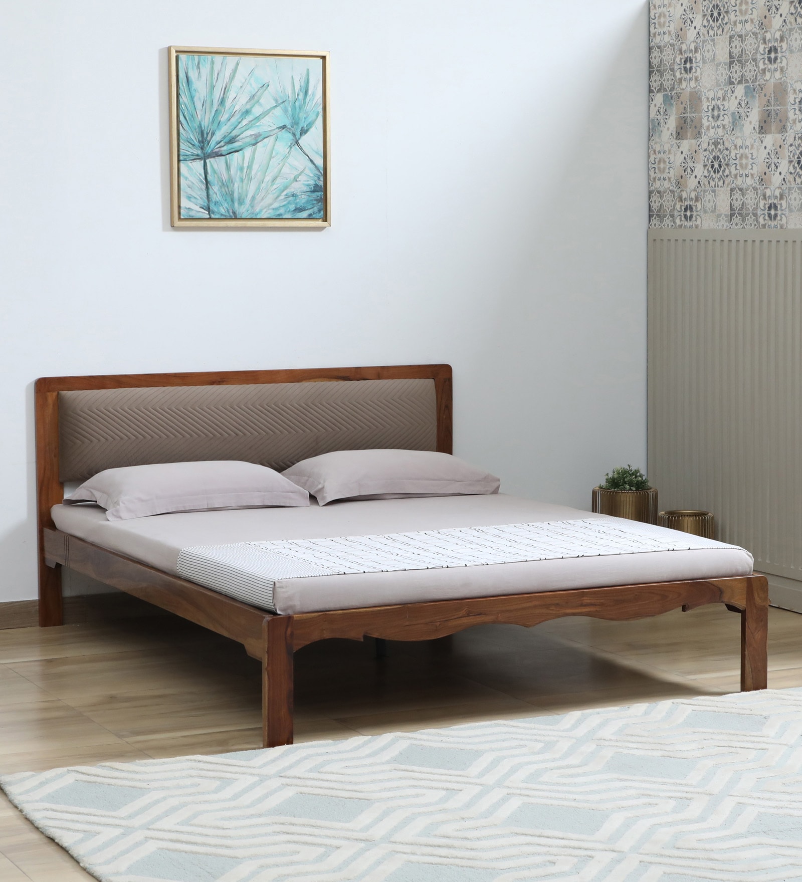 Oasis Queen Size Bed In Grey Colour