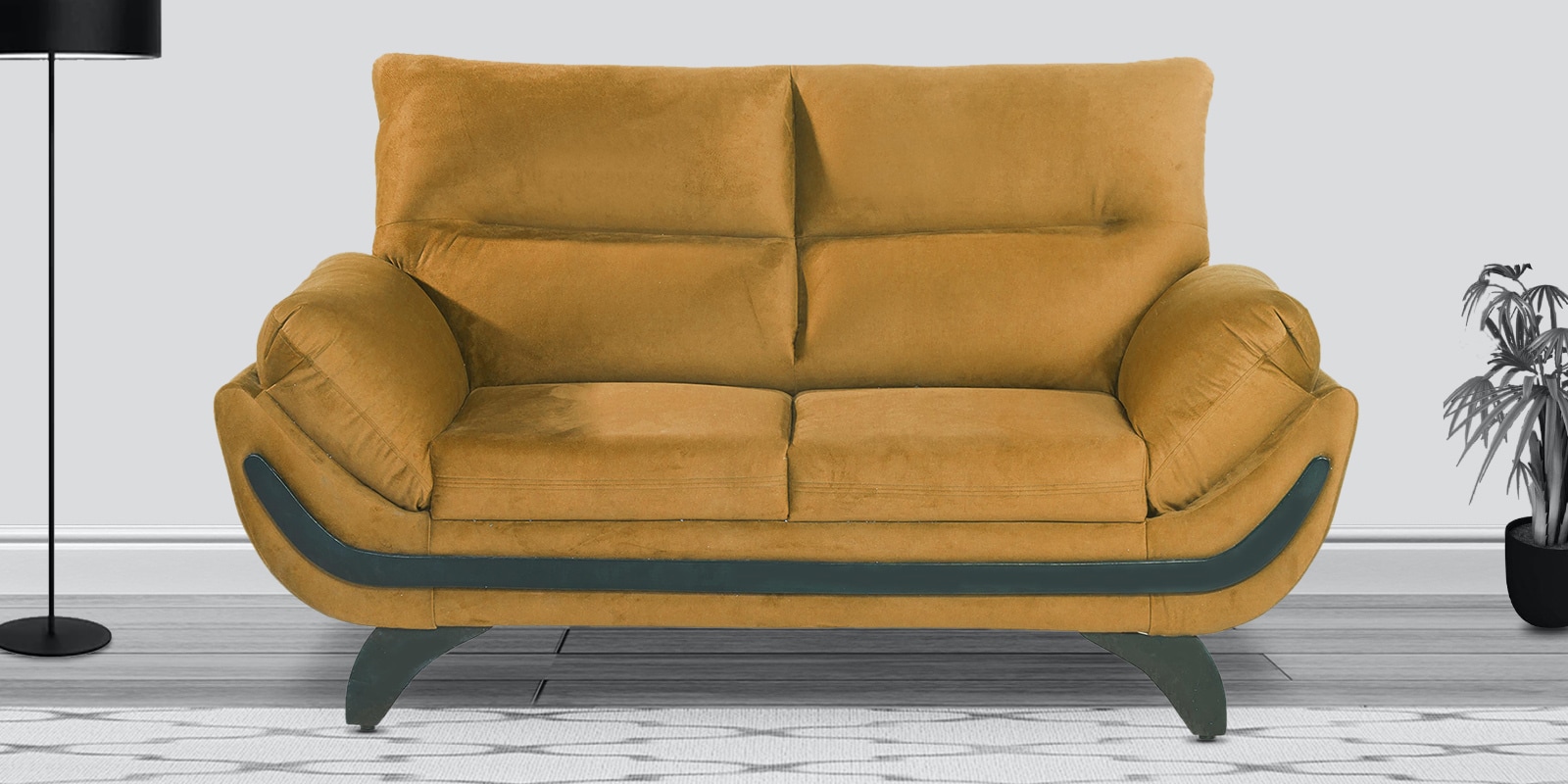 Oakland 2 Seater Sofa in Yellow Colour Oakland 2 Seater Sofa in Yellow Colour