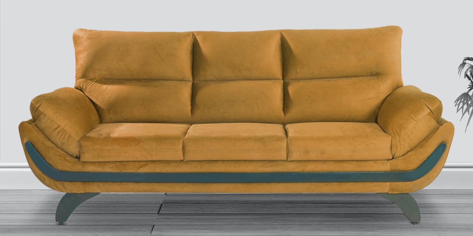 Oakland 3 Seater Sofa in Yellow Colour