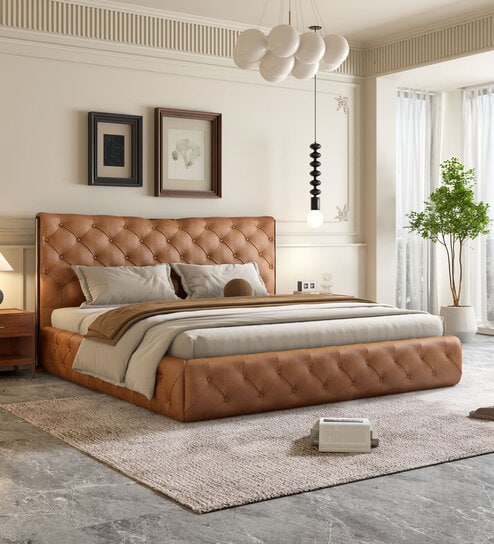 Oakley Queen SIze Bed In Tan Color