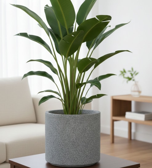 Grey Oasis Mosaic 10 Inch Ribbed Planter