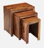 Oakland Nesting Table In Natural Teak Finish
