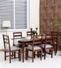 Oakland Sheesham Wood 6 Seater Dining Set in American Walnut Finish