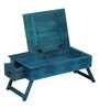 Oakville Solid Wood Portable Table in Ocean Blue Finish