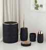 Oasis 5 Pcs PVC Bath Set Black