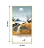 Oat and Birds Artwork Glass Finish Vertical Wall Art
