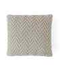 Oatmeal 100% Cotton Chevron 16X16 Inches Knitted Cushion Cover