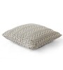 Oatmeal 100% Cotton Chevron 16X16 Inches Knitted Cushion Cover