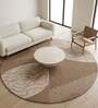Beige Abstract Woolen 60 X 60 Inches Hand Tufted Rug