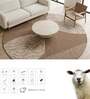 Beige Abstract Woolen 72 X 72 Inches Hand Tufted Rug