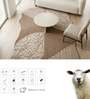 Beige Solid Woolen 60 x 96 Inches Hand Tufted Rug