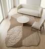 Beige Solid Woolen 60 x 96 Inches Hand Tufted Rug
