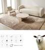 Beige Abstract Woolen 72 x 108 Inches Hand Tufted Rug