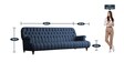 Obeisance Fabric 3 Seater Sofa in Navy Blue Colour