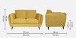 Obelia Velvet 2 Seater Sofa in Mustard Yellow Colour
