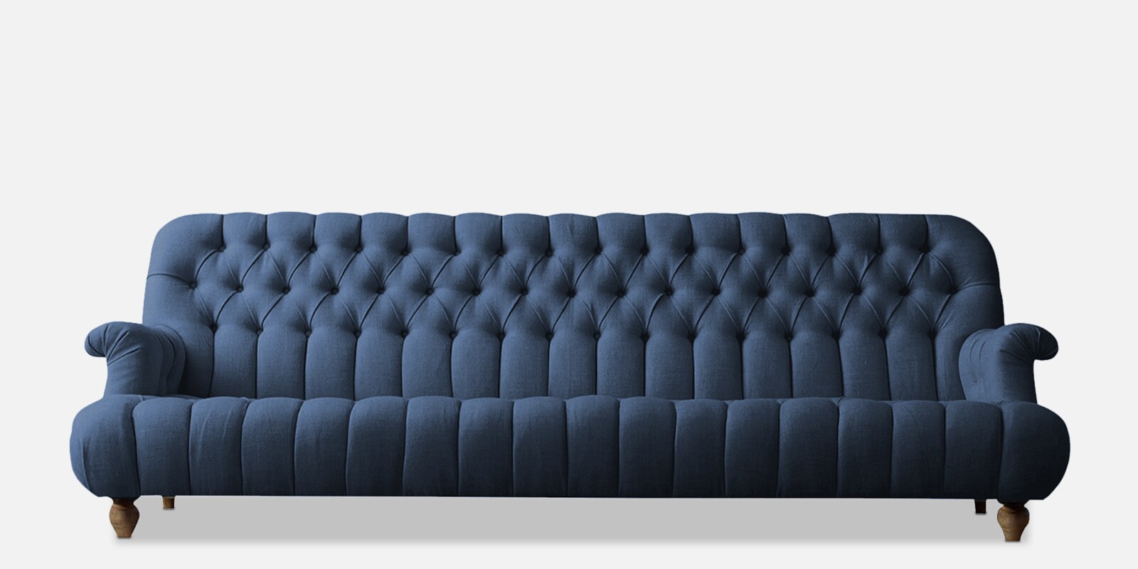 Obeisance Fabric 3 Seater Sofa in Navy Blue Colour