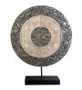 Object Disc- Large Mango Wood & Iron Table Accent Piece
