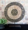 Object Disc- Large Mango Wood & Iron Table Accent Piece