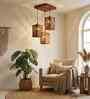 Oblique Brown Solid Wood Cluster Hanging Light