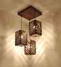Oblique Brown Solid Wood Cluster Hanging Light