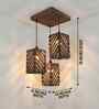 Oblique Brown Solid Wood Cluster Hanging Light