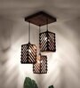 Oblique Brown Solid Wood Cluster Hanging Light